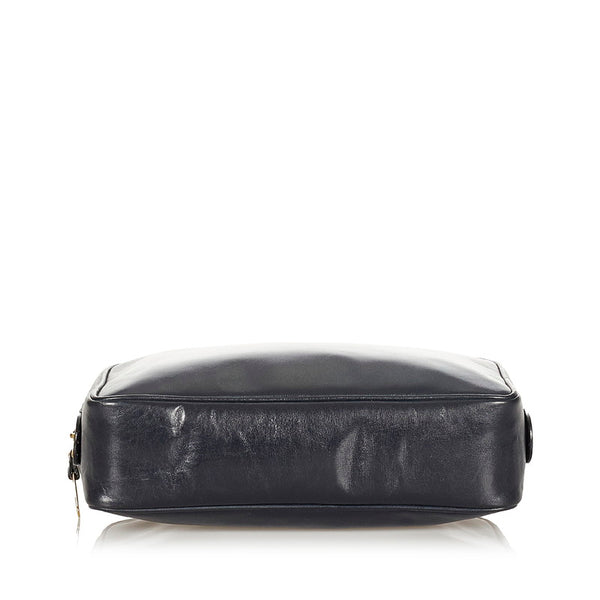 グッチ オールドグッチ クラッチバッグ セカンドバッグ ポーチ 014 361 514 ネイビー レザー レディース GUCCI 【中古】