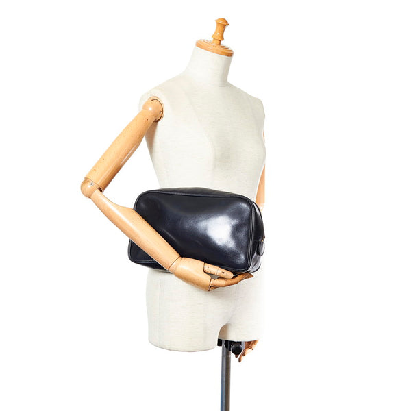 グッチ オールドグッチ クラッチバッグ セカンドバッグ ポーチ 014 361 514 ネイビー レザー レディース GUCCI 【中古】