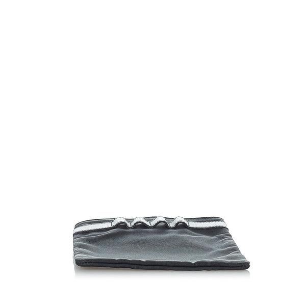 グッチ ブラック ナイロン レザー ポーチ レディース GUCCI 【中古】