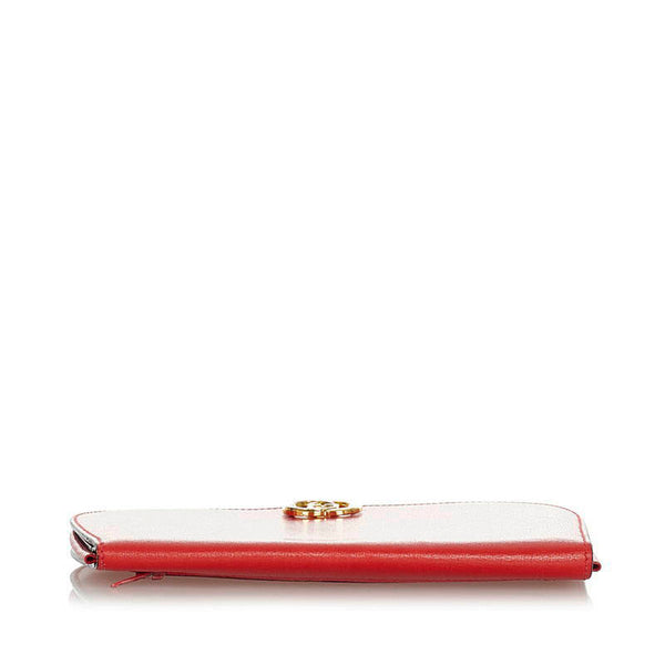 グッチ スーキー レッド レザー ポーチ レディース GUCCI 【中古】