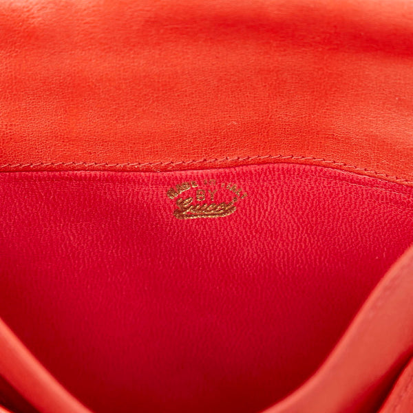 グッチ スーキー レッド レザー ポーチ レディース GUCCI 【中古】