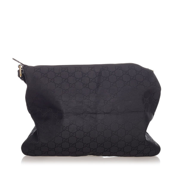 グッチ ＧＧ 190628 ブラック ナイロン レザー ショルダーバッグ メンズ GUCCI 【中古】