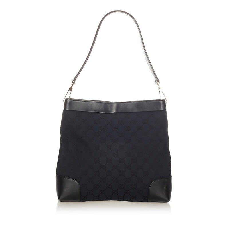 グッチ GGキャンバス 001 4231 ブラック キャンバス レザー ショルダーバッグ レディース GUCCI 【中古】