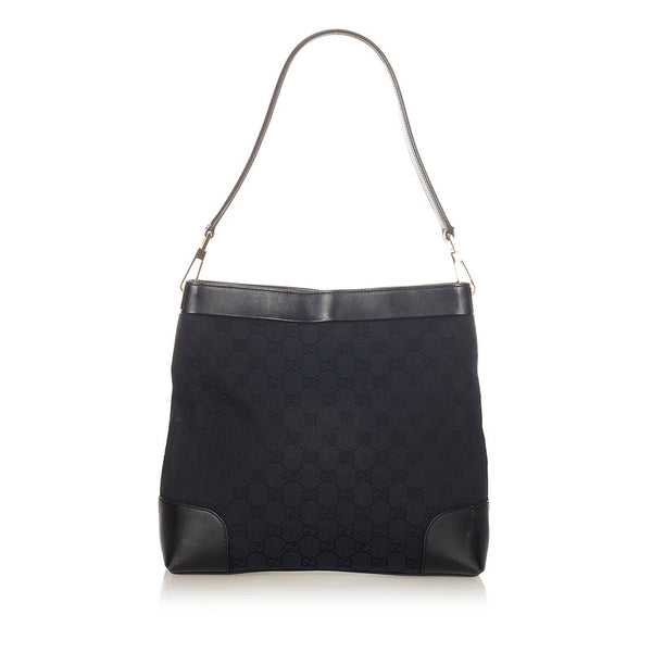 グッチ GGキャンバス 001 4231 ブラック キャンバス レザー ショルダーバッグ レディース GUCCI 【中古】