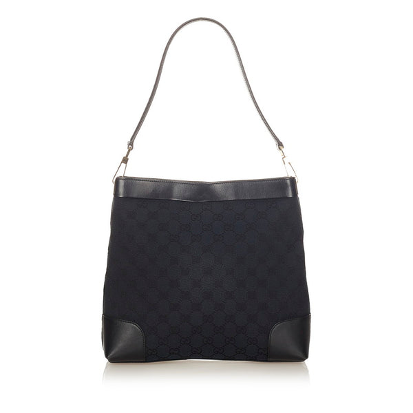 グッチ GGキャンバス 001 4231 ブラック キャンバス レザー ショルダーバッグ レディース GUCCI 【中古】