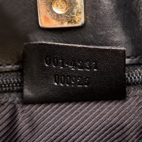 グッチ GGキャンバス 001 4231 ブラック キャンバス レザー ショルダーバッグ レディース GUCCI 【中古】