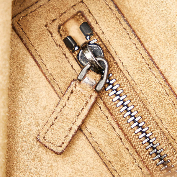 グッチ ウッド 106237 ベージュ ダークブラウン スウェード ワンショルダー レディース GUCCI 【中古】