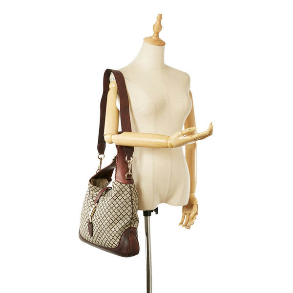 グッチ ディアマンテ ニュージャッキー ハンドバッグ ショルダーバッグ 2WAY 246907 ベージュ キャンバス レザー レディース GUCCI 【中古】