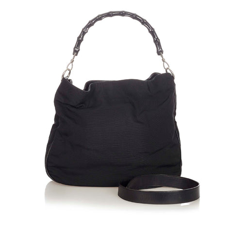 グッチ バンブー 0011577 ブラック ナイロン ハンドバッグ ショルダーバッグ 2WAY レディース GUCCI 【中古】