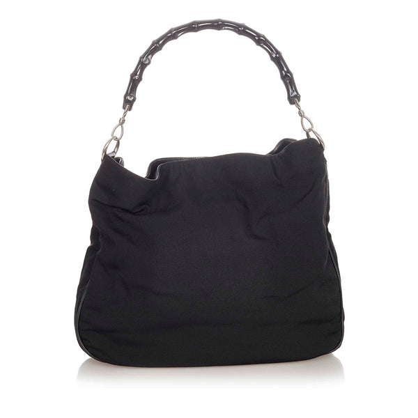 グッチ バンブー 0011577 ブラック ナイロン ハンドバッグ ショルダーバッグ 2WAY レディース GUCCI 【中古】
