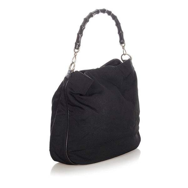 グッチ バンブー 0011577 ブラック ナイロン ハンドバッグ ショルダーバッグ 2WAY レディース GUCCI 【中古】