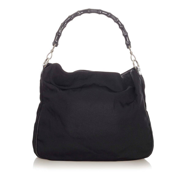 グッチ バンブー 0011577 ブラック ナイロン ハンドバッグ ショルダーバッグ 2WAY レディース GUCCI 【中古】