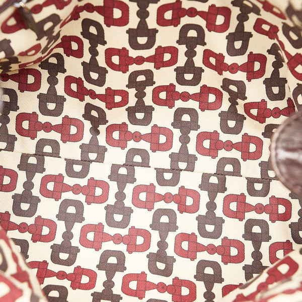 グッチ シマ スーキー 211944 ブラウン レザー ショルダーバッグ レディース GUCCI 【中古】