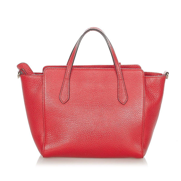 グッチ スウィング　 368827 レッド レザー ハンドバッグ ショルダーバッグ 2WAY レディース GUCCI 【中古】