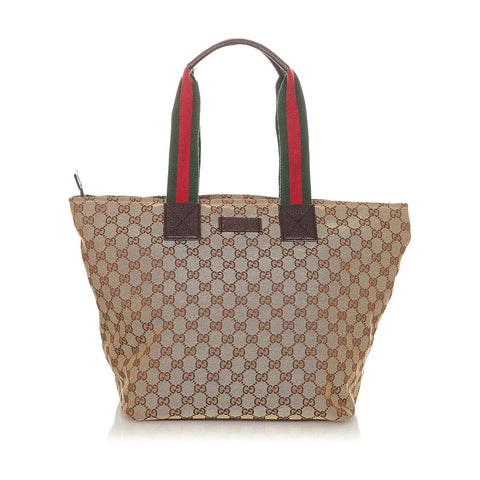 グッチ GGキャンバス シェリーライン 131231 ベージュ キャンバス トートバッグ レディース GUCCI 【中古】