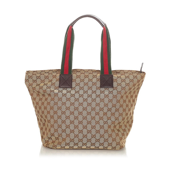グッチ GGキャンバス シェリーライン 131231 ベージュ キャンバス トートバッグ レディース GUCCI 【中古】