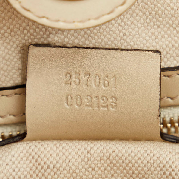 グッチ GGキャンバス  シェリーライン 257061 ベージュ  キャンバス レザー トートバッグ レディース GUCCI 【中古】