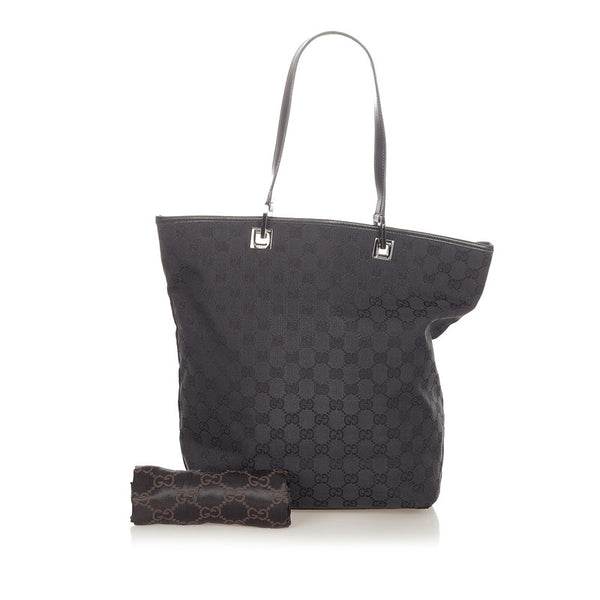 グッチ GGキャンバス 31243 ブラック キャンバス レザー ショルダーバッグ トートバッグ レディース GUCCI 【中古】