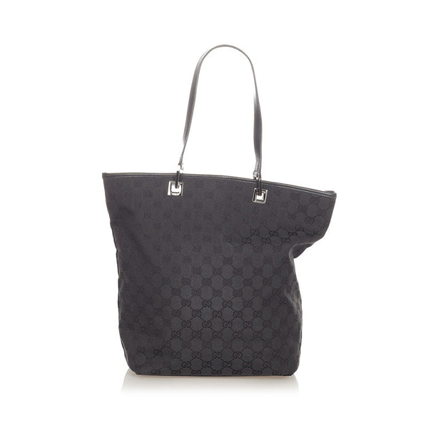 グッチ GGキャンバス 31243 ブラック キャンバス レザー ショルダーバッグ トートバッグ レディース GUCCI 【中古】