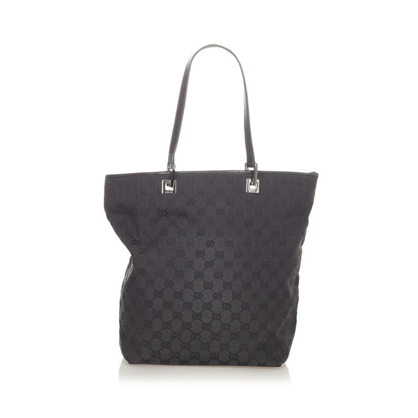 グッチ GGキャンバス 31243 ブラック キャンバス レザー ショルダーバッグ トートバッグ レディース GUCCI 【中古】