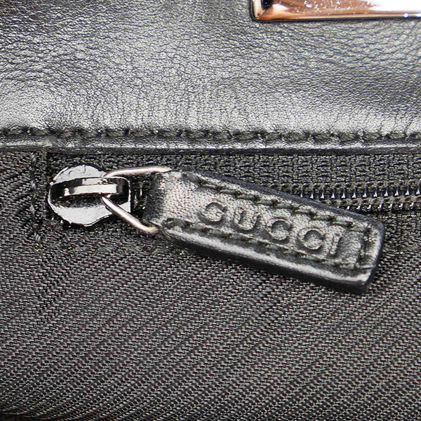 グッチ GGキャンバス 31243 ブラック キャンバス レザー ショルダーバッグ トートバッグ レディース GUCCI 【中古】