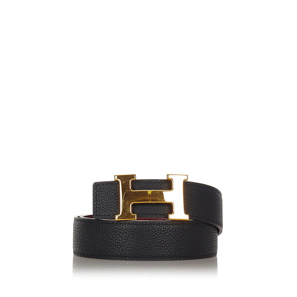 エルメス コンスタンス リバーシブル ボルドー ゴールド ブラック ボックスカーフ トゴ ベルト メンズ HERMES □F刻印 【中古】
