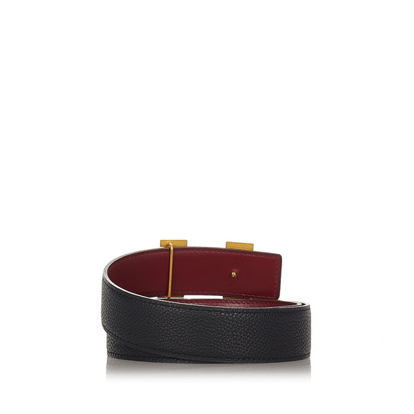 エルメス コンスタンス リバーシブル ボルドー ゴールド ブラック ボックスカーフ トゴ ベルト メンズ HERMES □F刻印 【中古】