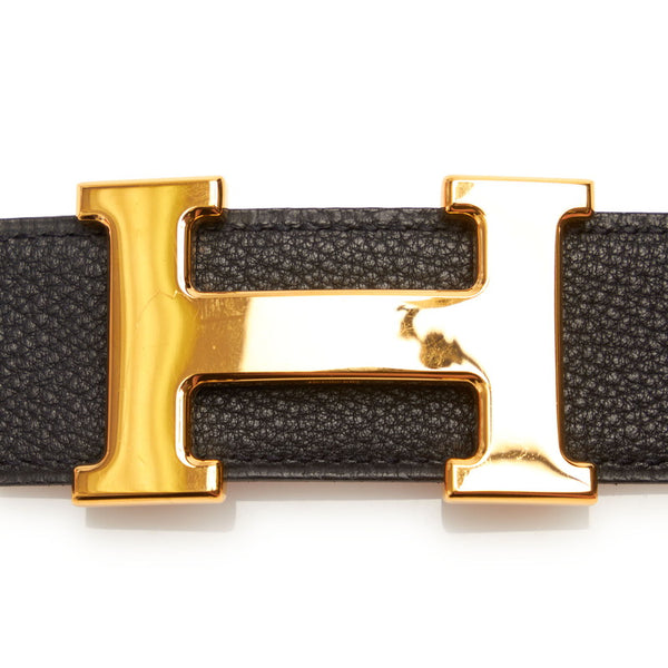 エルメス コンスタンス リバーシブル ボルドー ゴールド ブラック ボックスカーフ トゴ ベルト メンズ HERMES □F刻印 【中古】