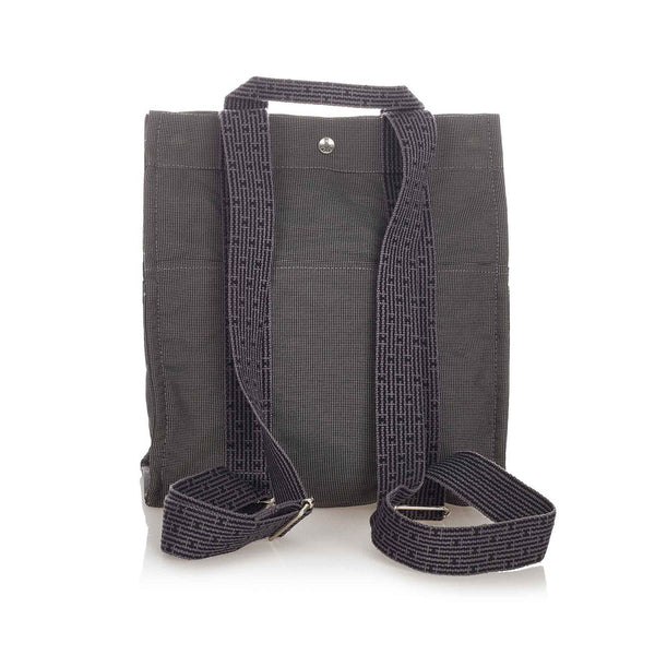 エルメス エールラインアドMM グレー キャンバス リュック バックパック レディース HERMES 【中古】