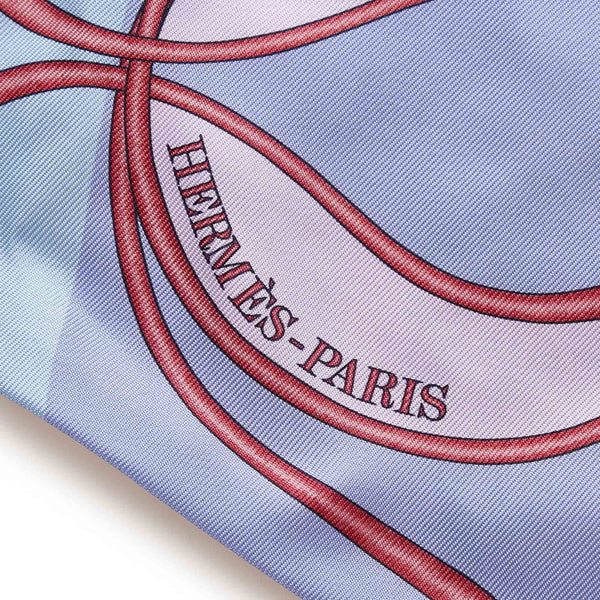 エルメス マキシ ツイリー  馬 花柄 パープル ピンク  シルク スカーフ レディース HERMES 【中古】