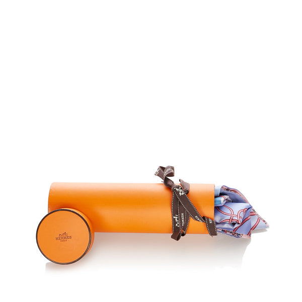 エルメス マキシ ツイリー  馬 花柄 パープル ピンク  シルク スカーフ レディース HERMES 【中古】