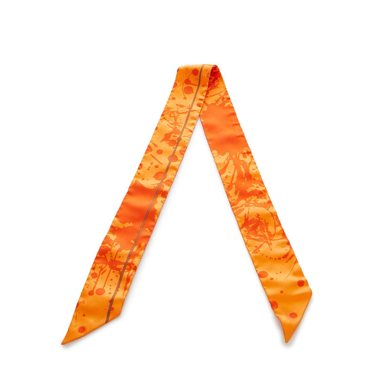 エルメス ツイリー スカーフ オレンジ シルク レディース HERMES 【中古】