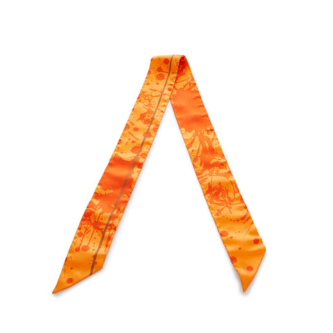 エルメス ツイリー スカーフ オレンジ シルク レディース HERMES 【中古】