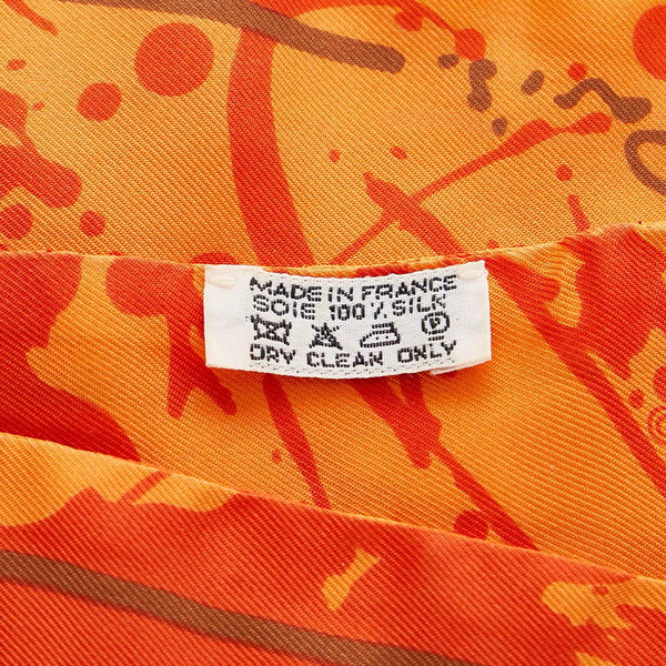 エルメス ツイリー スカーフ オレンジ シルク レディース HERMES 【中古】