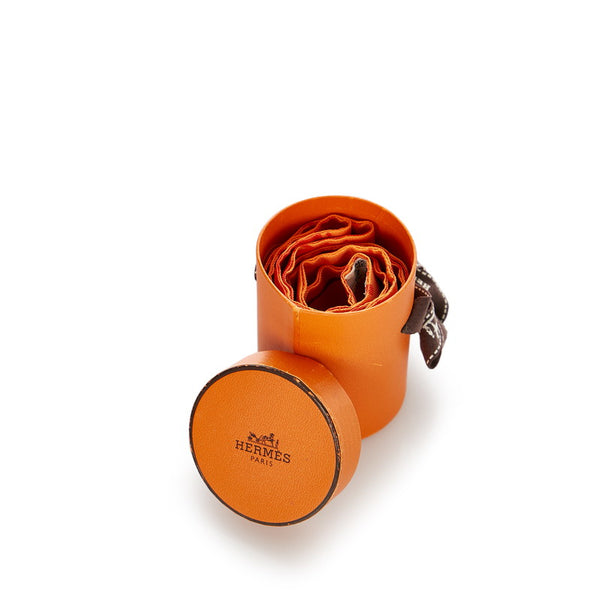 エルメス ツイリー スカーフ オレンジ シルク レディース HERMES 【中古】