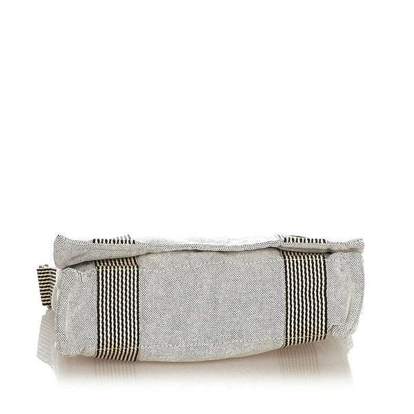 エルメス ニューフールトゥバサス グレー キャンバス 斜め掛け ショルダーバッグ メンズ HERMES 【中古】