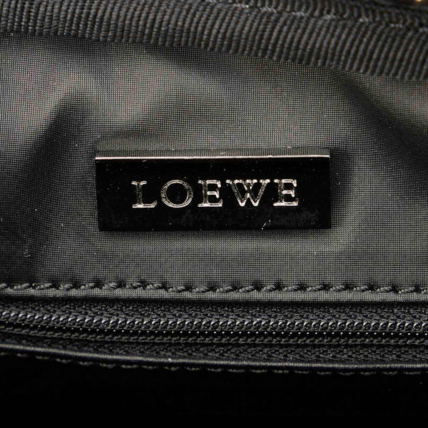 ロエベ リピートアナグラム ブラック レザー セカンドバッグ メンズ LOEWE 【中古】