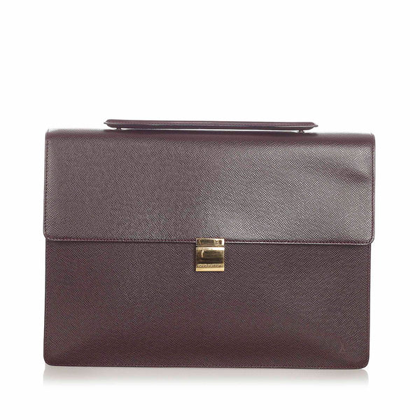 ルイ ヴィトン タイガ アンガラ M30776 ブラウン ゴールド 赤茶 レザー ビジネスバッグ メンズ LOUIS VUITTON 【中古】