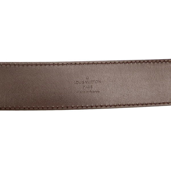ルイ ヴィトン ダミエ サンチュール イニシアル  M9807 ブラウン ベージュ PVC レザー ベルト レディース LOUIS VUITTON 【中古】