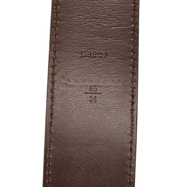 ルイ ヴィトン ダミエ サンチュール イニシアル  M9807 ブラウン ベージュ PVC レザー ベルト レディース LOUIS VUITTON 【中古】
