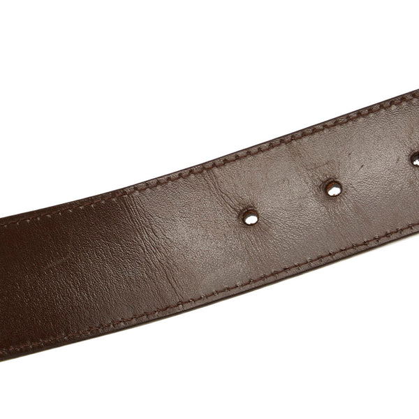 ルイ ヴィトン ダミエ サンチュール イニシアル  M9807 ブラウン ベージュ PVC レザー ベルト レディース LOUIS VUITTON 【中古】