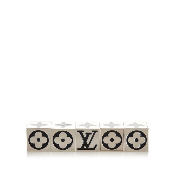 ルイ ヴィトン ダイスゲーム サイコロ キューブ M99454 シルバー ブラック メタル レディース LOUIS VUITTON 【中古】