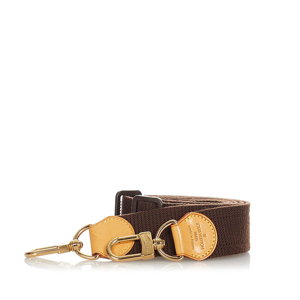 ルイ ヴィトン ブラウン　ゴールド ナイロン キャンバス レザー ショルダーストラップ レディース LOUIS VUITTON 【中古】