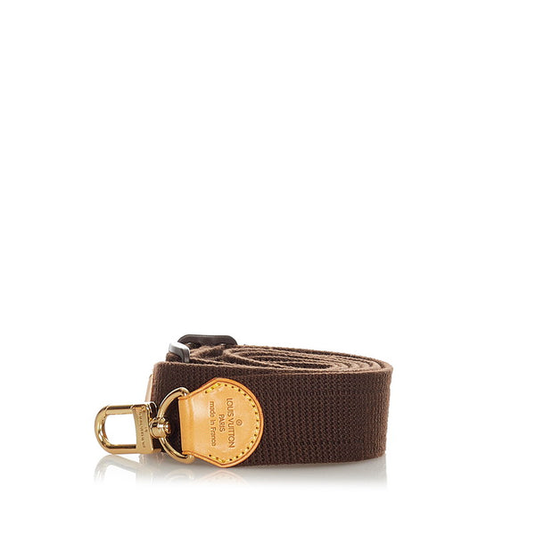 ルイ ヴィトン ブラウン　ゴールド ナイロン キャンバス レザー ショルダーストラップ レディース LOUIS VUITTON 【中古】