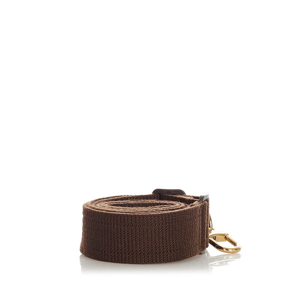 ルイ ヴィトン ブラウン　ゴールド ナイロン キャンバス レザー ショルダーストラップ レディース LOUIS VUITTON 【中古】