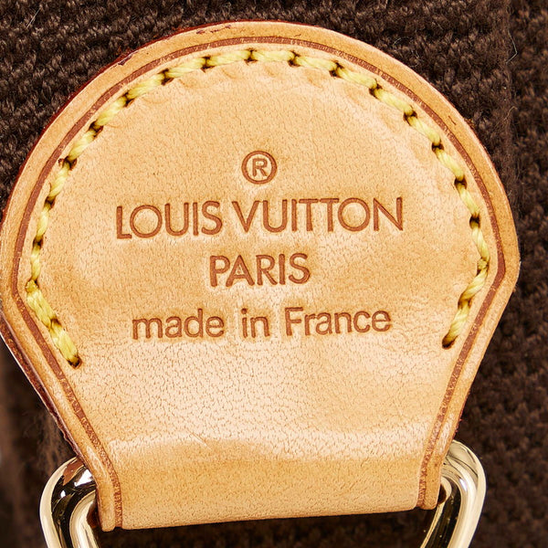 ルイ ヴィトン ブラウン　ゴールド ナイロン キャンバス レザー ショルダーストラップ レディース LOUIS VUITTON 【中古】