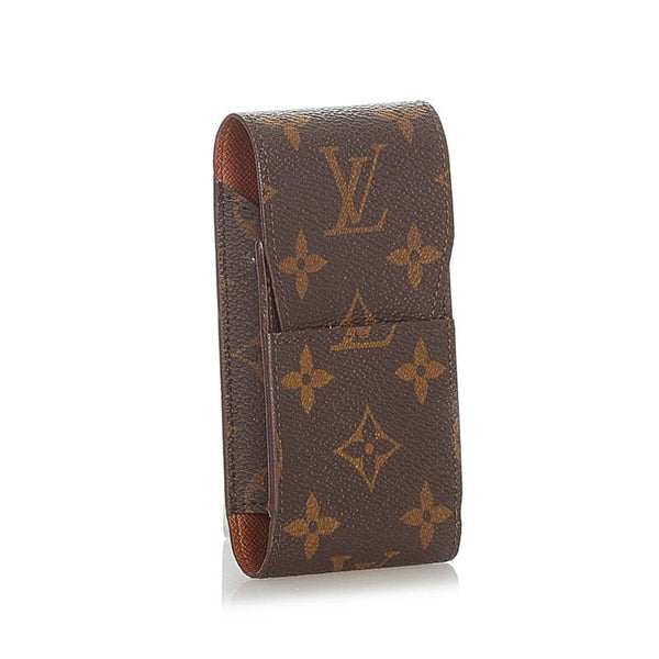 ルイ ヴィトン モノグラム エテュイ・シガレット M63024 ブラウン レザー PVC シガレットケース レディース LOUIS VUITTON 【中古】