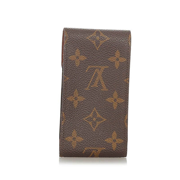 ルイ ヴィトン モノグラム エテュイ・シガレット M63024 ブラウン レザー PVC シガレットケース レディース LOUIS VUITTON 【中古】