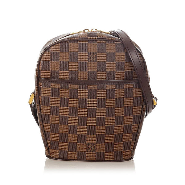 ルイ ヴィトン ダミエ イパネマ N51294 エベヌ レザー PVC 肩掛け ショルダーバッグ レディース LOUIS VUITTON 【中古】