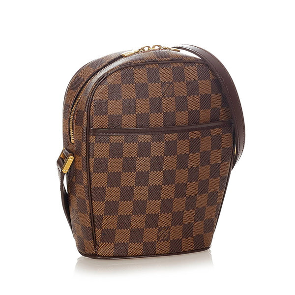 ルイ ヴィトン ダミエ イパネマ N51294 エベヌ レザー PVC 肩掛け ショルダーバッグ レディース LOUIS VUITTON 【中古】